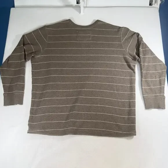 Eddie Bauer Crew Neck Sweater Men's 3XL Waffle Knit Pullover Brown Small Hole - Picture 3 of 15